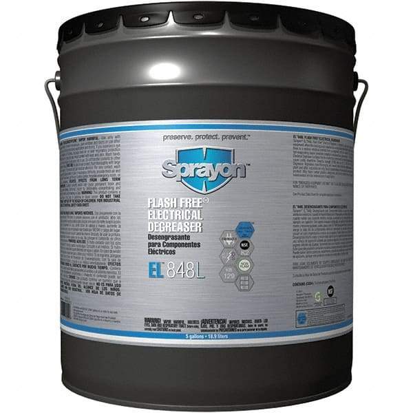 Sprayon - 5 Gallon Pail Electrical Grade Cleaner/Degreaser - 37,000 Volt Dielectric Strength, Nonflammable, Food Grade, Plastic Safe - All Tool & Supply