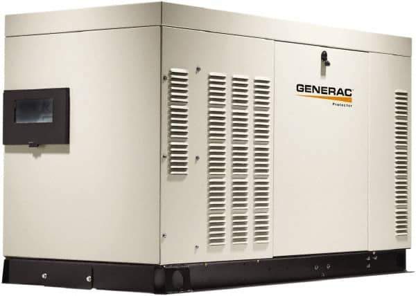 Generac Power - 1 Phase LP & NG Liquid Cooled Standby Power Generator without Transfer Switch - 120/240 V, 27 kW, OHVI, Bisque Aluminum Enclosure, Use 149 (LP) & 396 (NG) to Fuel - All Tool & Supply