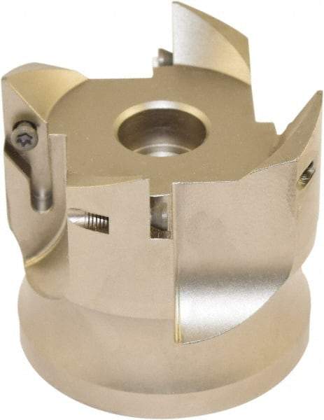 Millstar - 4 Inserts, 63mm Cut Diam, 22mm Arbor Diam, Indexable Square-Shoulder Face Mill - 0/90° Lead Angle, 60mm High, VCGT Insert Compatibility, Series ASMN - All Tool & Supply