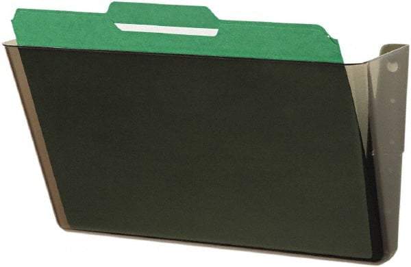 Deflect-o - 13" Wide x 7" High x 4" Deep Plastic Wall File - 1 Compartment, Smoke - All Tool & Supply