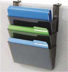 Deflect-o - 13" Wide x 7" High x 4" Deep Plastic Wall File - 3 Compartments, Black - All Tool & Supply