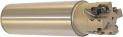 Millstar - 1-1/2" Cut Diam, 1.58" Max Depth, 1-1/2" Shank Diam, Cylindrical Shank Indexable High-Feed End Mill - Screw Holding Method, HFCI-1204 Insert, HFSS Toolholder, Through Coolant - All Tool & Supply