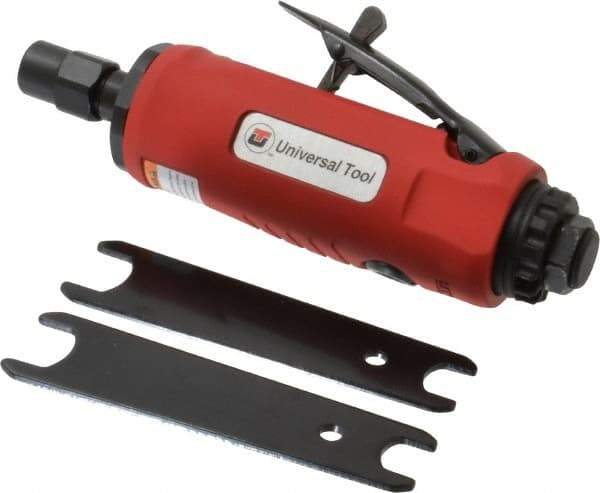 Universal Tool - 1/4" Collet, Straight Handle, Straight Air Die Grinder - 22,000 RPM, Rear Exhaust, 22 CFM, 0.9 hp, 90 psi, 1/4 NPT - All Tool & Supply