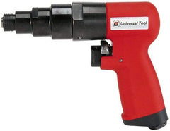 Universal Tool - 1/4" Bit Holder, 2,000 RPM, Pistol Grip Handle Air Screwdriver - 10 to 55 In/Lb Torque, 4 CFM - All Tool & Supply