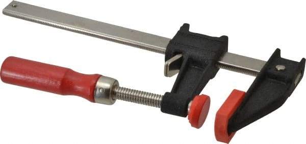 Bessey - 6" Capacity, 2-1/2" Throat Depth Cast Iron Bar Clamp - 600 Lb Clamping Pressure, 10" OAL - All Tool & Supply