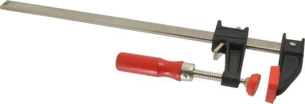 Bessey - 12" Capacity, 2-1/2" Throat Depth Cast Iron Bar Clamp - 600 Lb Clamping Pressure, 16" OAL - All Tool & Supply