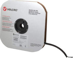 VELCRO Brand - 1" Wide x 10 Yd Long Adhesive Backed Hook Roll - Continuous Roll, Black - All Tool & Supply