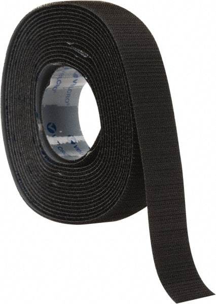 VELCRO Brand - 1" Wide x 5 Yd Long Adhesive Backed Hook Roll - Continuous Roll, Black - All Tool & Supply