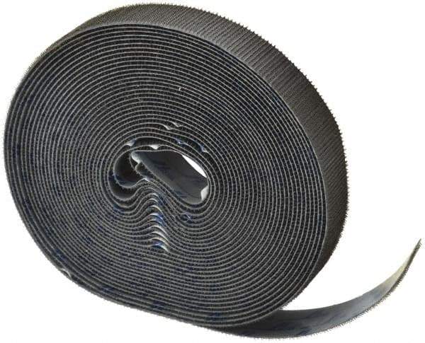 VELCRO Brand - 1" Wide x 10 Yd Long Adhesive Backed Hook & Loop Roll - Continuous Roll, Black - All Tool & Supply