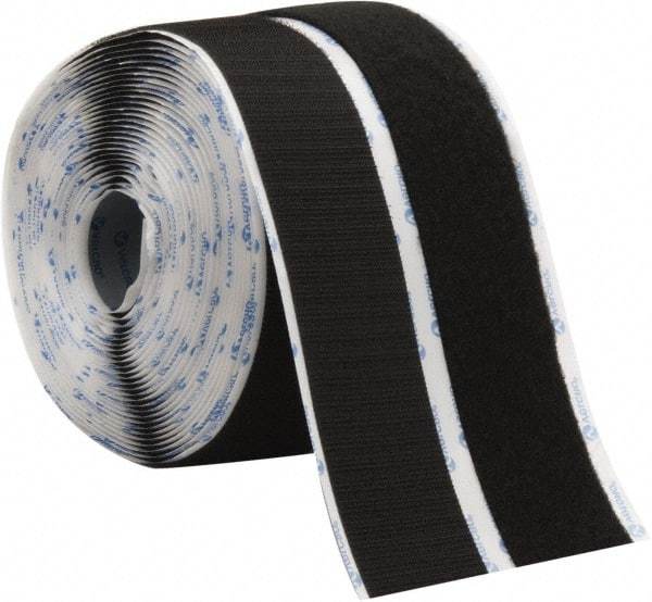 VELCRO Brand - 2" Wide x 10 Yd Long Adhesive Backed Hook & Loop Roll - Continuous Roll, Black - All Tool & Supply