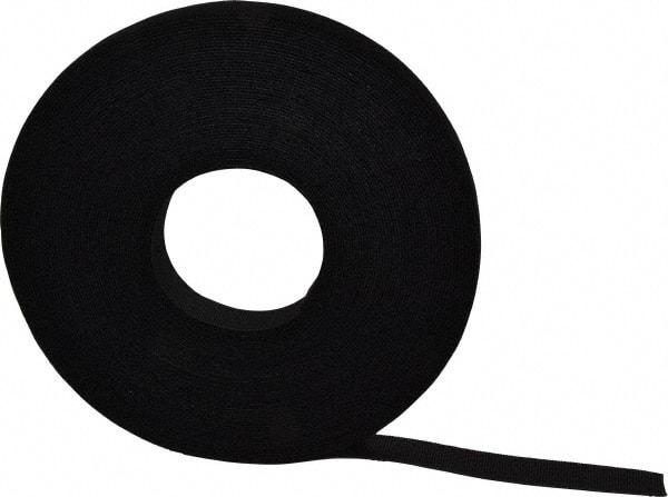 VELCRO Brand - 1" Wide x 25 Yd Long Self Fastening Tie/Strap Hook & Loop Roll - Continuous Roll, Black - All Tool & Supply