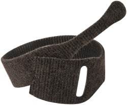 VELCRO Brand - 10 Piece 1" Wide x 8" Piece Length, Self Fastening Tie/Strap Hook & Loop Strap - Perforated/Pieces Roll, Black - All Tool & Supply
