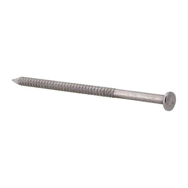 Made in USA - 16D, 8 Gauge, 3-1/2" OAL Common Nails - Ring Shank, 18-8 Stainless Steel - All Tool & Supply