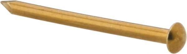 Made in USA - 18 Gauge, 3/4" OAL Escutcheon Pin Nails - Smooth Shank, Brass, Bright Finish - All Tool & Supply