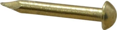 Made in USA - 16 Gauge, 1/2" OAL Escutcheon Pin Nails - Smooth Shank, Brass, Bright Finish - All Tool & Supply