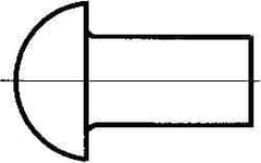 RivetKing - 1/4" Body Diam, Round Uncoated Stainless Steel Solid Rivet - 1" Length Under Head, Grade 18-8 - All Tool & Supply