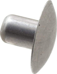 Made in USA - 3/16" Body Diam, Brazier Aluminum Solid Rivet - 1/4" Length Under Head, Grade 1100F, 0.467" Head Diam x 3/32" Head Height - All Tool & Supply