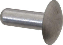 Made in USA - 1/4" Body Diam, Brazier Aluminum Solid Rivet - 3/4" Length Under Head, Grade 1100F, 5/8" Head Diam x 1/8" Head Height - All Tool & Supply