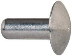 Made in USA - 3/16" Body Diam, Brazier Aluminum Solid Rivet - 1/2" Length Under Head, Grade 2117-T4, 0.467" Head Diam x 3/32" Head Height - All Tool & Supply