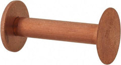 Made in USA - #8 Wire Body Diam, Flat Copper Belt Rivet with Washer - 1" Length Under Head, 1/2" Head Diam - All Tool & Supply