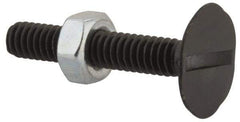 Value Collection - 1/4-20, 1-1/2" Overall Length, 23/32" Head Diam, Steel Elevator Bolt - Uncoated, Ribbed Head, UNC Thread, Grade 2 - All Tool & Supply