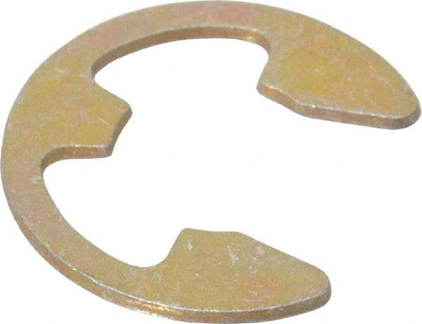 Rotor Clip - 1/4" Groove Diam, 5/16" Shaft Diam, Zinc Yellow Dichromate Steel, E Style External Retaining Rings - 0.029" Groove Width, 0.031" Groove Depth, 0.025" Ring Thickness, Grade 1060-1090 - All Tool & Supply