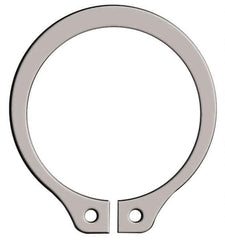 Rotor Clip - 35.71mm Groove Diam, 1-1/2" Shaft Diam, Passivated Stainless Steel, Snap External Retaining Rings - 0.056" Groove Width, 0.047" Groove Depth, 0.05" Ring Thickness, Grade 15-7 Grade 632 - All Tool & Supply