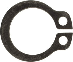 Rotor Clip - 9.6mm Groove Diam, 10mm Shaft Diam, Phosphate & Oil Steel, Snap External Retaining Rings - 1.1mm Groove Width, 0.2mm Groove Depth, 1mm Ring Thickness, Grade 1060-1090 - All Tool & Supply