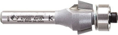 Amana Tool - 5/8" Cut Diam, 9/32" Length of Cut, 2 Flute Chamfer Edge Profile Router Bit - Carbide-Tipped, 1/4" Shank Diam, 2-3/32" OAL, Uncoated - All Tool & Supply