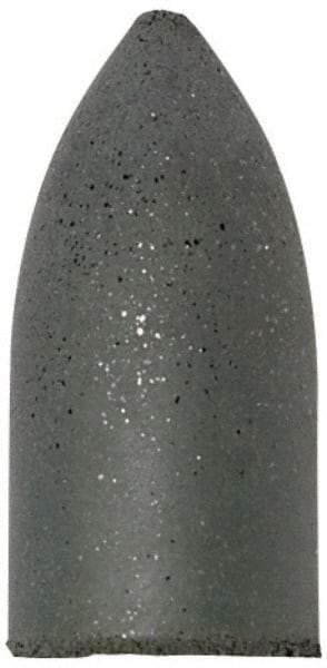 Cratex - 7/8" Max Diam x 1-3/4" Long, Cone, Rubberized Point - Very Fine Grade, Silicon Carbide, 1/4" Arbor Hole, Unmounted - All Tool & Supply