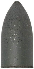 Cratex - 7/8" Max Diam x 1-3/4" Long, Cone, Rubberized Point - Medium Grade, Silicon Carbide, 1/4" Arbor Hole, Unmounted - All Tool & Supply