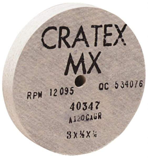 Cratex - 6" Diam x 1/2" Hole x 1" Thick, 54 Grit Surface Grinding Wheel - Aluminum Oxide, Type 1, Coarse Grade, 6,050 Max RPM, No Recess - All Tool & Supply