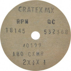 Cratex - 2" Diam x 1/4" Hole x 1/8" Thick, 80 Grit Surface Grinding Wheel - Aluminum Oxide, Type 1, Medium Grade, 18,145 Max RPM, No Recess - All Tool & Supply