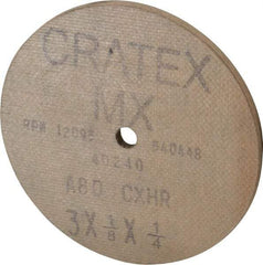 Cratex - 3" Diam x 1/4" Hole x 1/8" Thick, 80 Grit Surface Grinding Wheel - Aluminum Oxide, Type 1, Medium Grade, 12,095 Max RPM, No Recess - All Tool & Supply