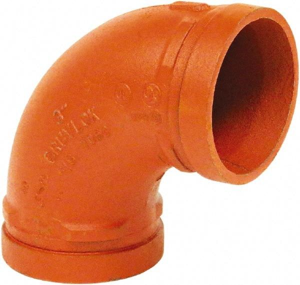 Made in USA - Size 6", Class 150, Malleable Iron Orange Pipe 90° Elbow - Grooved End Connection - All Tool & Supply