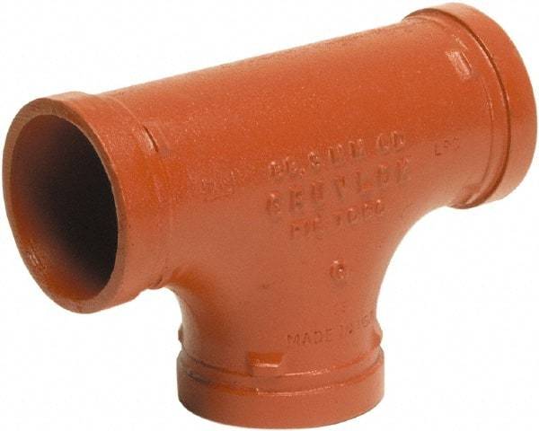 Made in USA - Size 6", Class 150, Malleable Iron Orange Pipe Tee - Grooved End Connection - All Tool & Supply