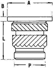 E-Z LOK - #2 56 UNC, 0.141" Diam, Brass Headed Heat Installed Threaded Insert - 1/8" Hole, 0.141" OAL x 0.018" High, 3/16" Head Diam - All Tool & Supply