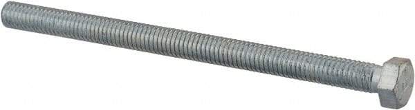 Value Collection - 3/8-16 UNC, 5-1/2" Length Under Head Hex Head Cap Screw - Fully Threaded, Grade 5 Steel, Zinc-Plated Finish, 9/16" Hex - All Tool & Supply