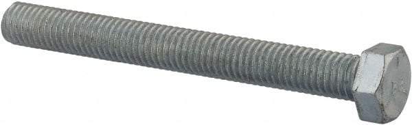 Value Collection - 1/2-13 UNC, 4-1/2" Length Under Head Hex Head Cap Screw - Fully Threaded, Grade 5 Steel, Zinc-Plated Finish, 3/4" Hex - All Tool & Supply