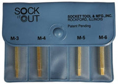 Sock It Out - 4 Piece Button Head Cap Screw Extractor Set - Screw Range 3 to 6mm - All Tool & Supply