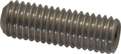 Value Collection - 1/2-13 UNC, 1-1/2" OAL, Cup Point Set Screw - Grade 18-8 Stainless Steel, 1/4" Key - All Tool & Supply