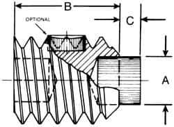 Made in USA - M8, 12mm Length of Thread, Soft Tip Point Set Screw - Grade 8 Alloy Steel - All Tool & Supply