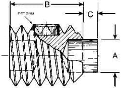 Made in USA - 3/8-16 UNC, 3/4" Length of Thread, Soft Tip Point Set Screw - Grade 18-8 Stainless Steel - All Tool & Supply