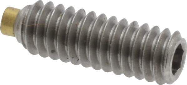 Made in USA - 1/4-20 UNC, 3/4" Length of Thread, Soft Tip Point Set Screw - Grade 18-8 Stainless Steel - All Tool & Supply