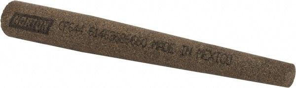 Norton - 4" Long x 1/2" Diam x 1/4" Thick, Aluminum Oxide Sharpening Stone - Round Tapered, Coarse Grade - All Tool & Supply