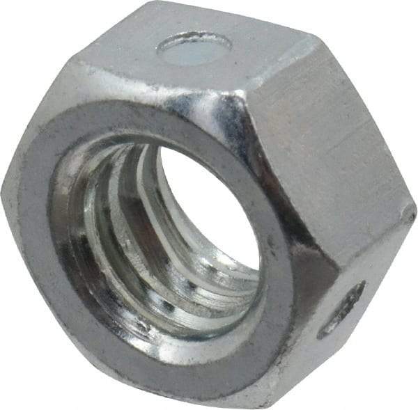 Value Collection - 5/16-18 UNC Grade 2 Two Way Lock Nut with Distorted Thread - 1/2" Width Across Flats, 17/64" High, Zinc-Plated Finish - All Tool & Supply