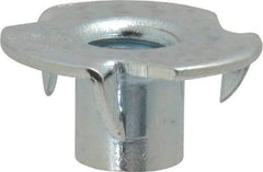 Value Collection - 5/16-18 Zinc-Plated Steel Standard Tee Nut - 3/8" Barrel Length, 7/8" Flange Diam, 3 Prongs - All Tool & Supply