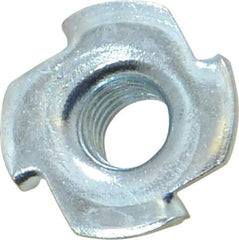 Value Collection - 3/8-16 Zinc-Plated Steel Standard Tee Nut - 7/16" Barrel Length, 1" Flange Diam, 3 Prongs - All Tool & Supply