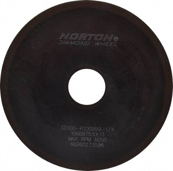 Norton - 6" Diam x 1-1/4" Hole x 1/16" Thick, 100 Grit Surface Grinding Wheel - Diamond, Type 1A1, Fine Grade, Resinoid Bond - All Tool & Supply