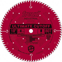 Freud - 10" Diam, 5/8" Arbor Hole Diam, 80 Tooth Wet & Dry Cut Saw Blade - Carbide-Tipped, Standard Round Arbor - All Tool & Supply